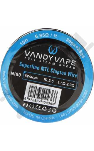 Vandy Vape Superfine MTL Clapton Wire Ni80 30GA+38ga 3м