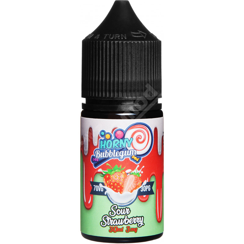 Фото и внешний вид — HORNY Bubblegum - Sour Strawberry 30мл