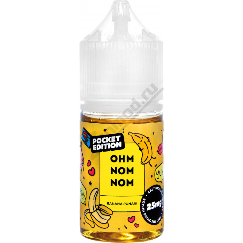 Фото и внешний вид — OHM NOM NOM SALT - BANANA PUNANI 30мл