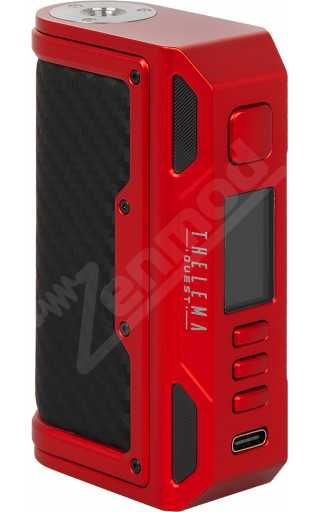 Lost Vape Thelema Quest 200W Mod Matte Red Carbon Fiber Lost Vape Thelema Quest 200W Mod Matte Red Carbon Fiber